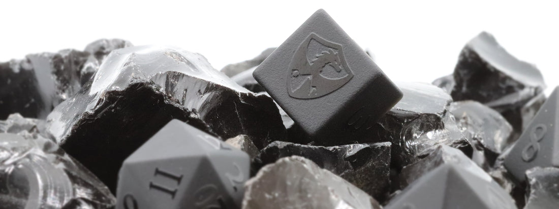 Dark Volcanic Glass — Obsidian Gemstone Dice