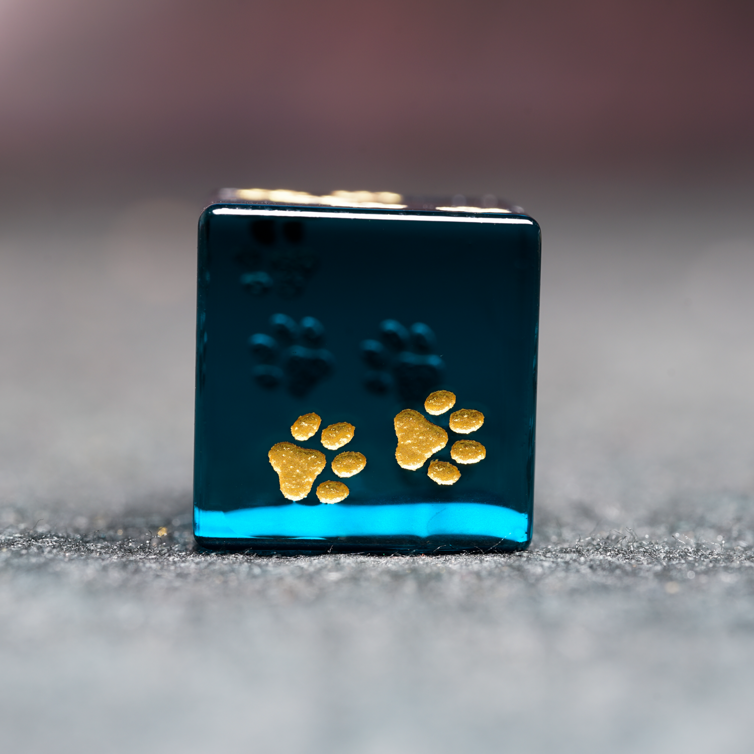 Starry Sky Kitty Aurora Engraved Gemstone Dice Set - DragonStone
