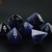 Scream Cat's Eye Engraved Gemstone Dice Set (Halloween Limited) - DragonStone