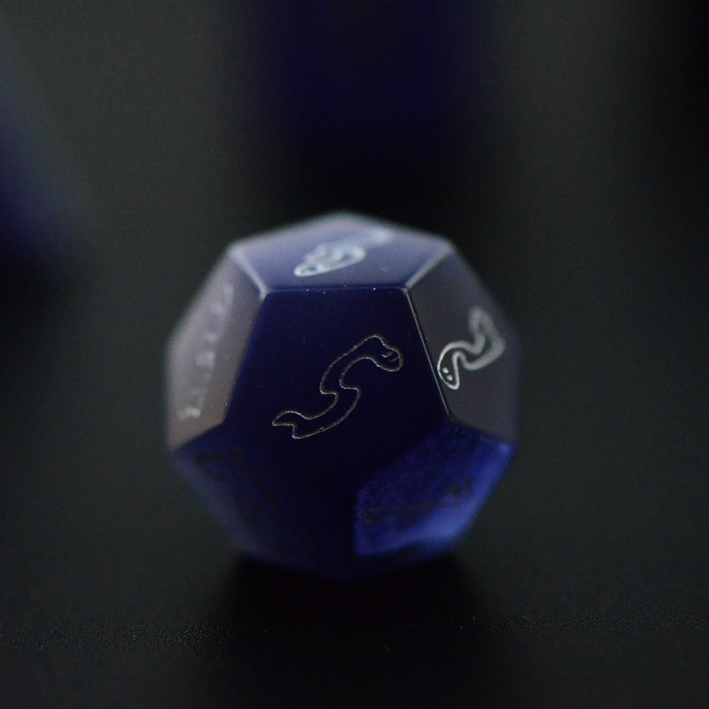 Scream Cat's Eye Engraved Gemstone Dice Set (Halloween Limited) - DragonStone