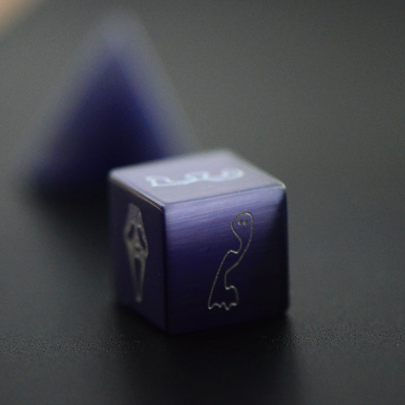 Scream Cat's Eye Engraved Gemstone Dice Set (Halloween Limited) - DragonStone