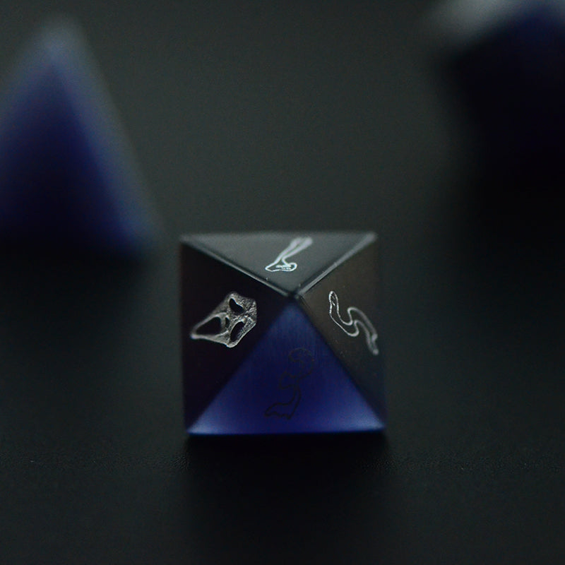 Scream Cat's Eye Engraved Gemstone Dice Set (Halloween Limited) - DragonStone