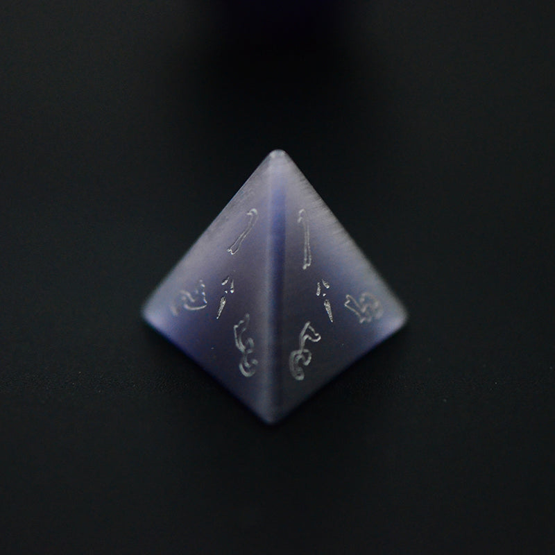 Scream Cat's Eye Engraved Gemstone Dice Set (Halloween Limited) - DragonStone