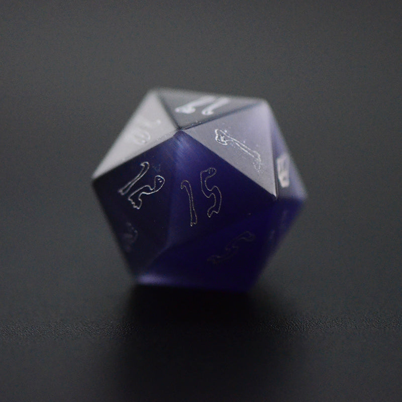 Scream Cat's Eye Engraved Gemstone Dice Set (Halloween Limited) - DragonStone