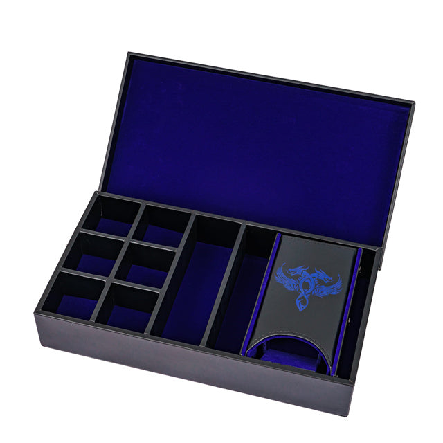 Twin Dragon Leather Dice Storage Box - DragonStone