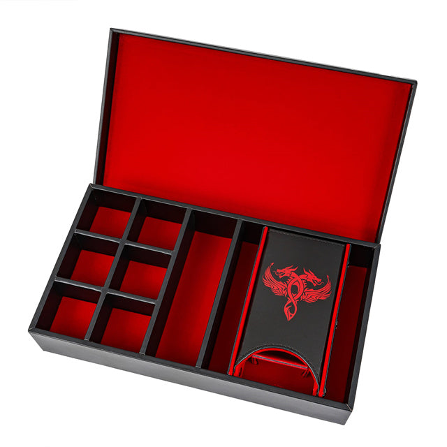 Twin Dragon Leather Dice Storage Box - DragonStone