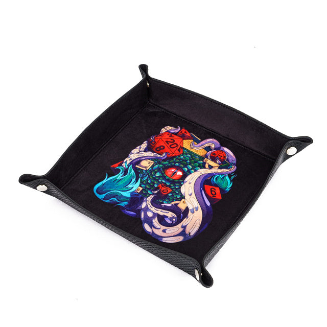Twin Demon Dragons Leather Dice Mat & Dice Box - DragonStone