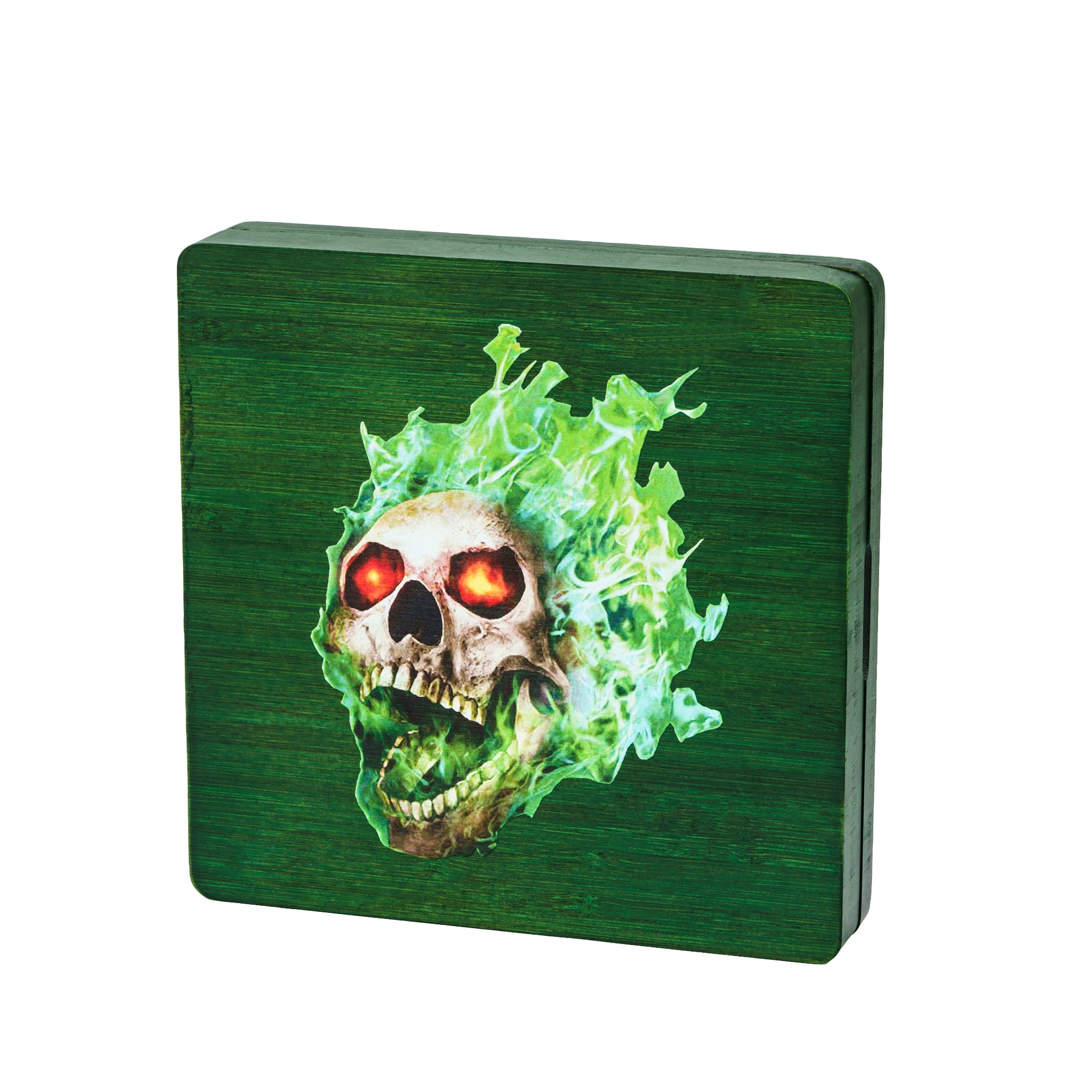 Magnetic Black Walnut Engraved Dice Storage Box - DragonStone