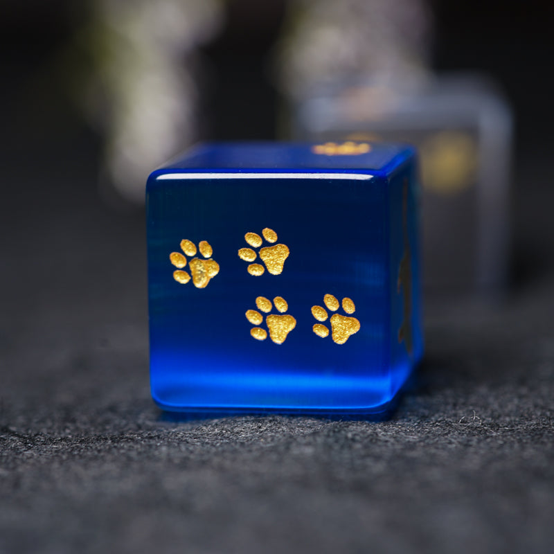 Cute Cat Pawprint D6 Dice