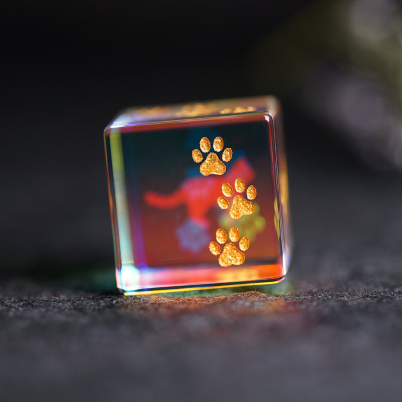Cute Cat Pawprint D6 Dice