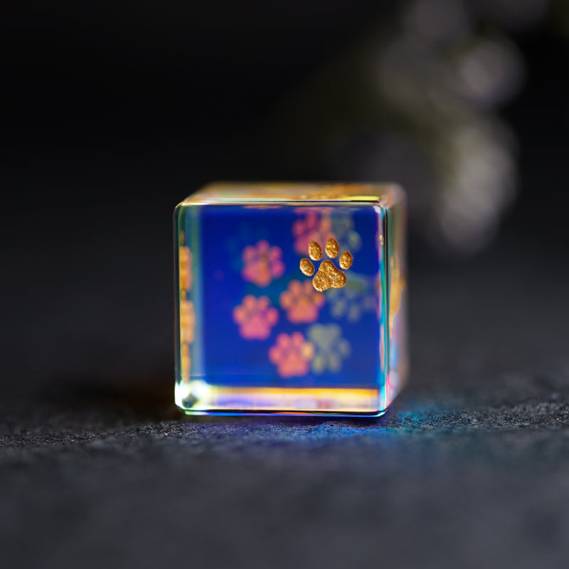 Cute Cat Pawprint D6 Dice