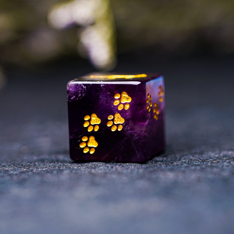 Cute Cat Pawprint D6 Dice