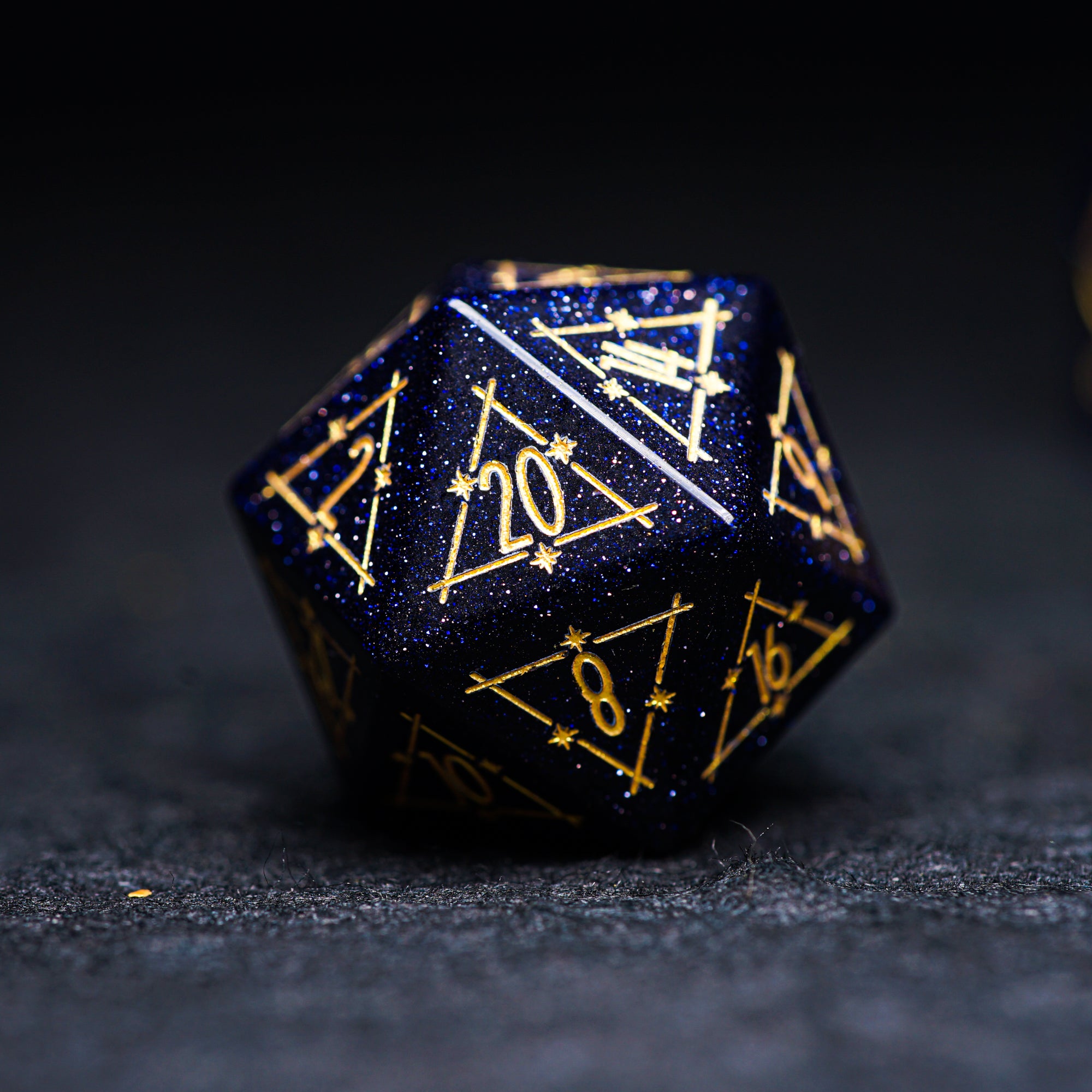 Celestial Palace · Starwish · Blue Sandstone Engraved Gemstone Dice Set