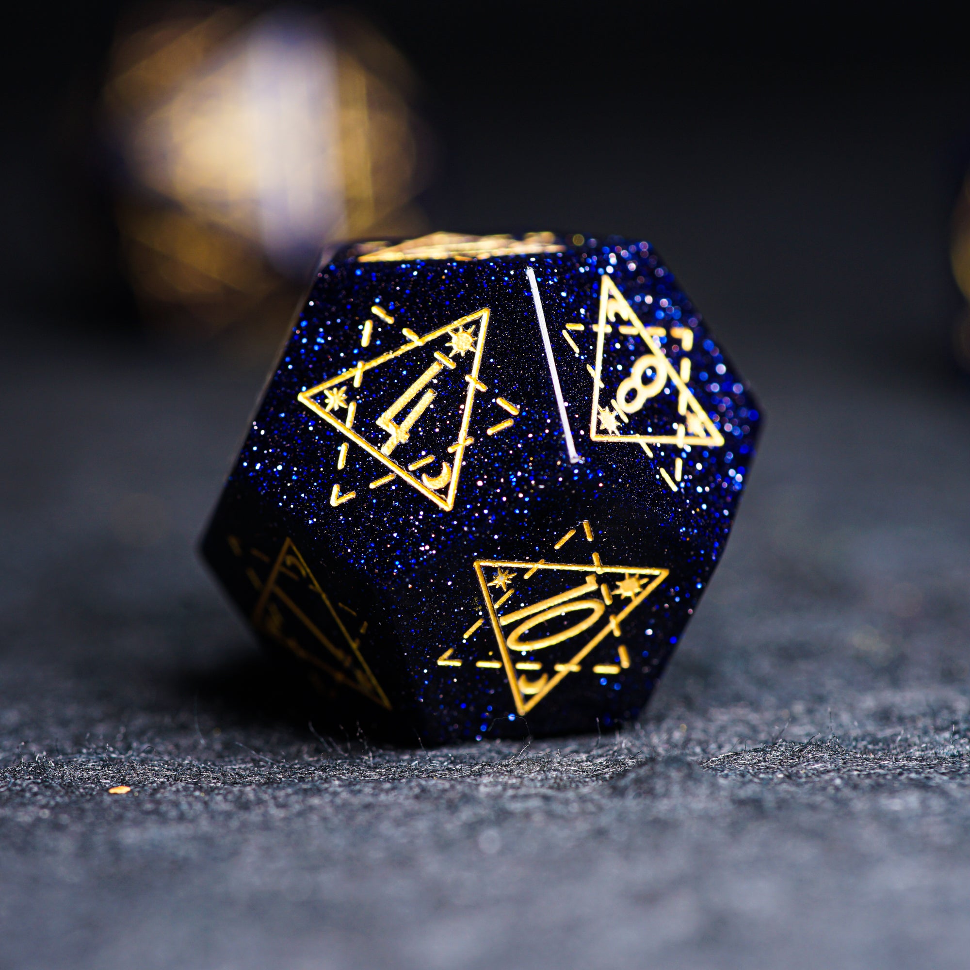 Celestial Palace · Starwish · Blue Sandstone Engraved Gemstone Dice Set