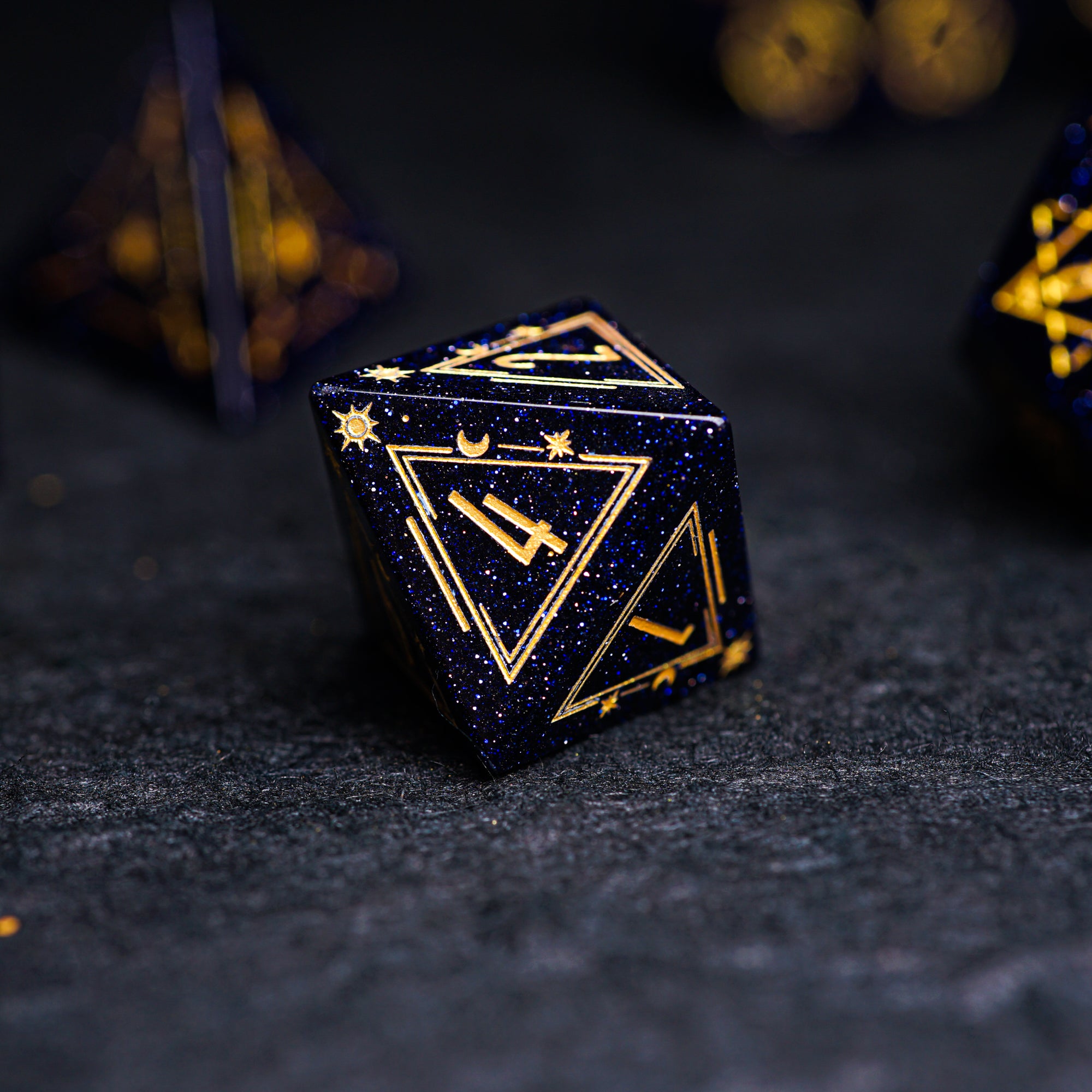 Celestial Palace · Starwish · Blue Sandstone Engraved Gemstone Dice Set