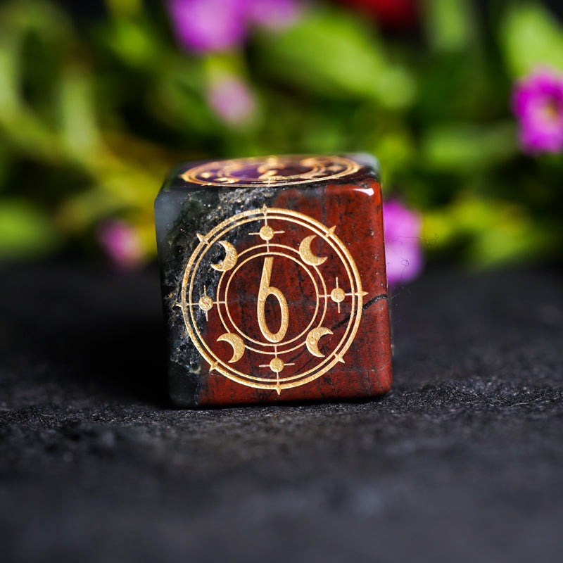 Celestial Palace · Blood of Battle · African Bloodstone Dice Set