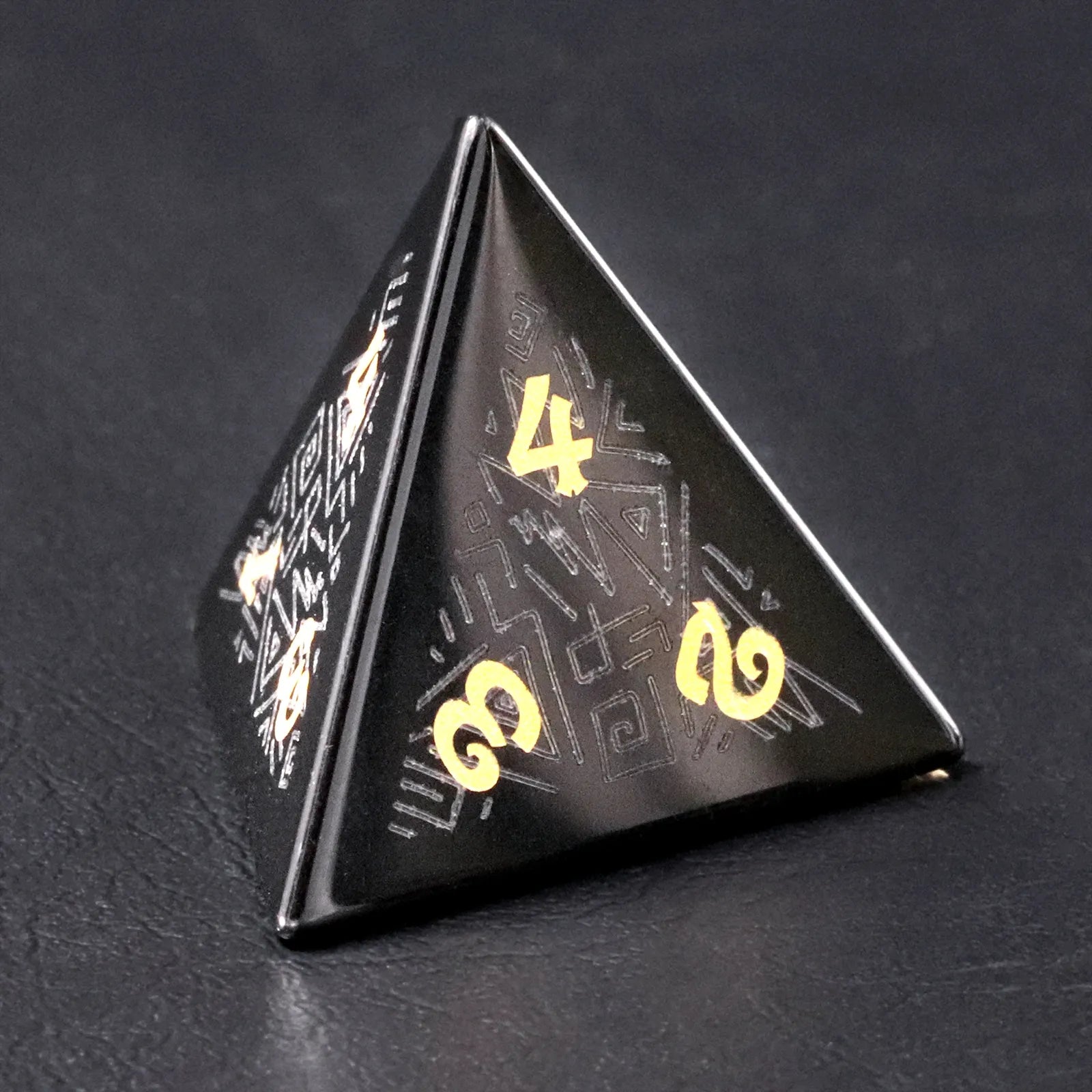 Kishar-Lin Obsidian Engraved Gemstone Dice Set