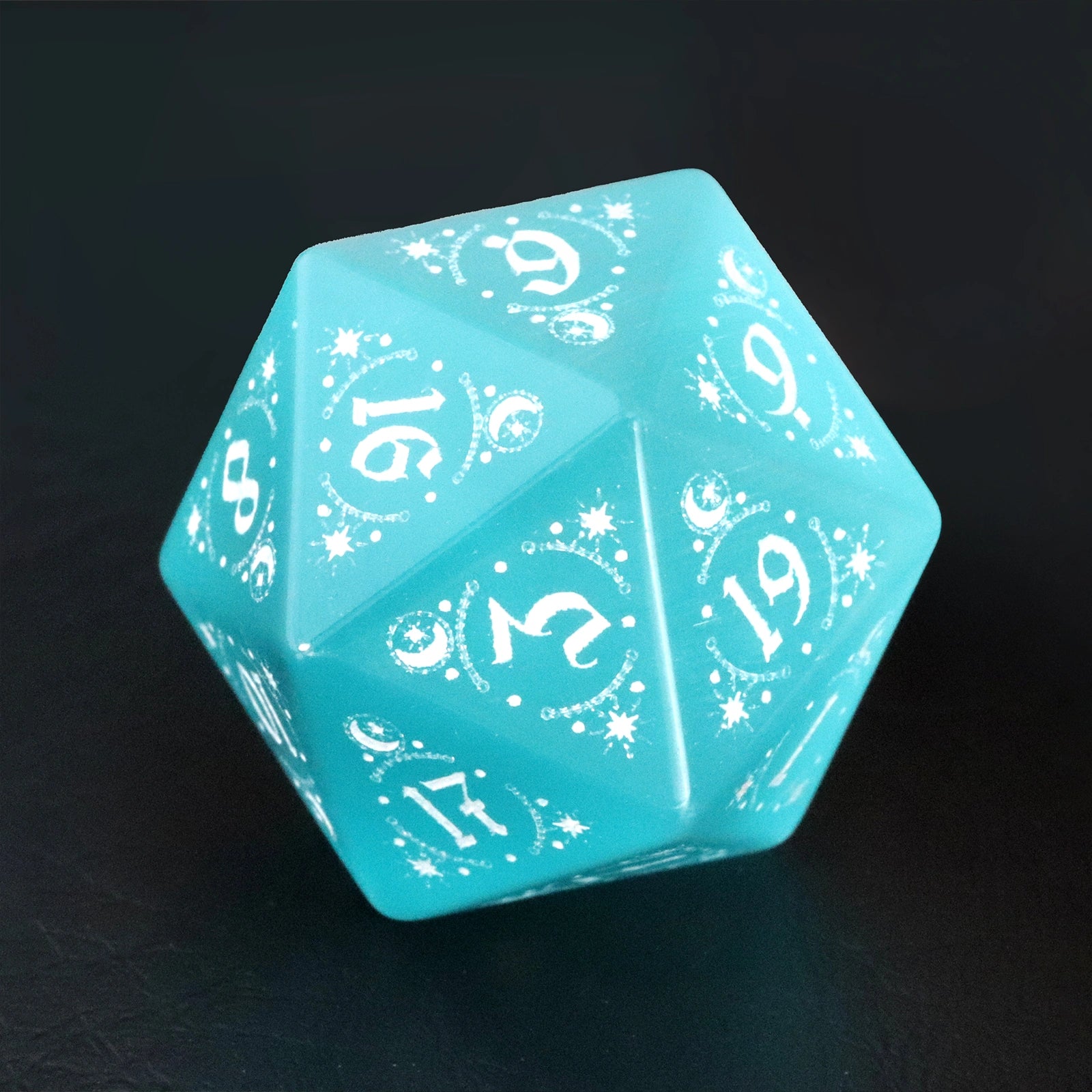 Pasqyra Ocean Color Cat's Eye Engraved Gemstone Dice Set - DragonStone