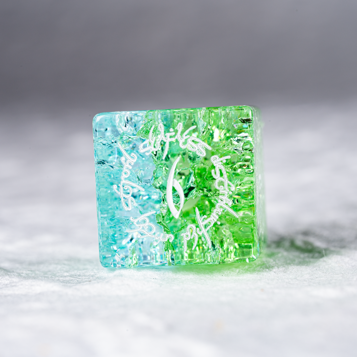 Azure Crackle Glass Dice Set - DragonStone
