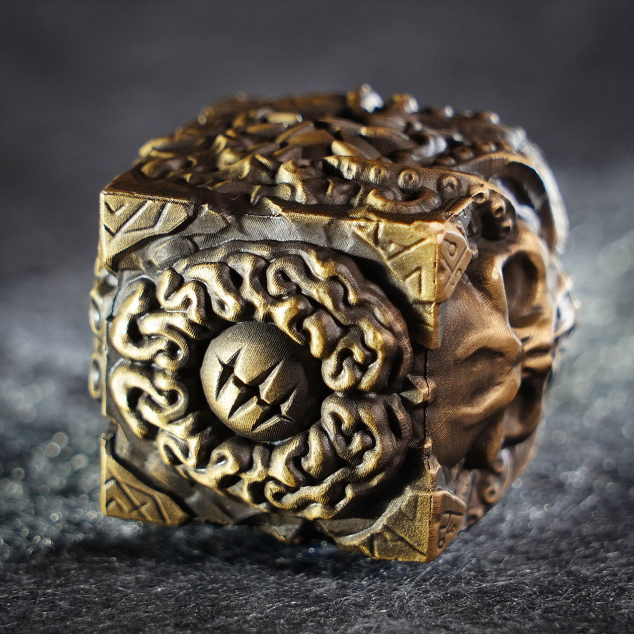 Whispering Cube D6 Brass Die