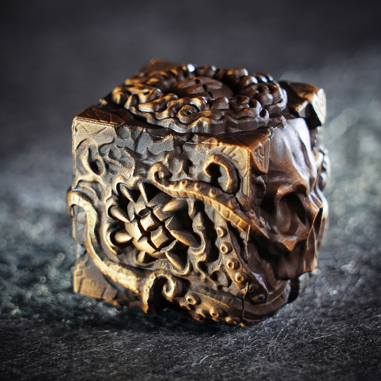 Whispering Cube D6 Brass Die