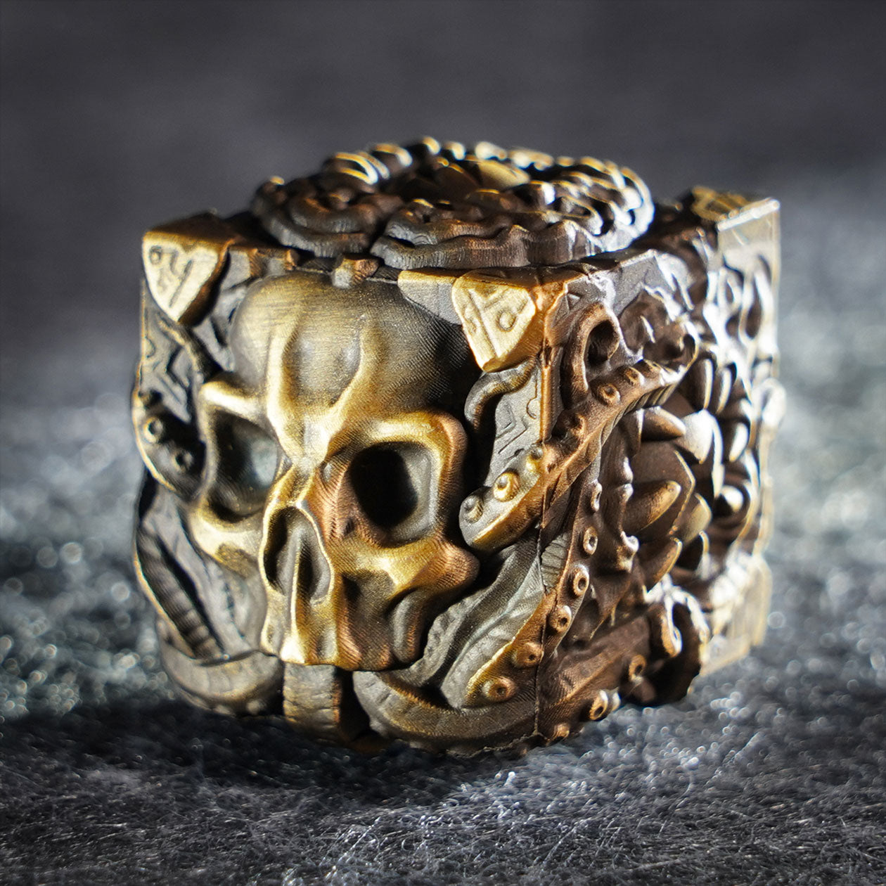Whispering Cube D6 Brass Die