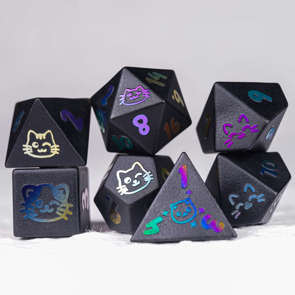 Kitten Obsidian Gemstone Dice Set - DragonStone