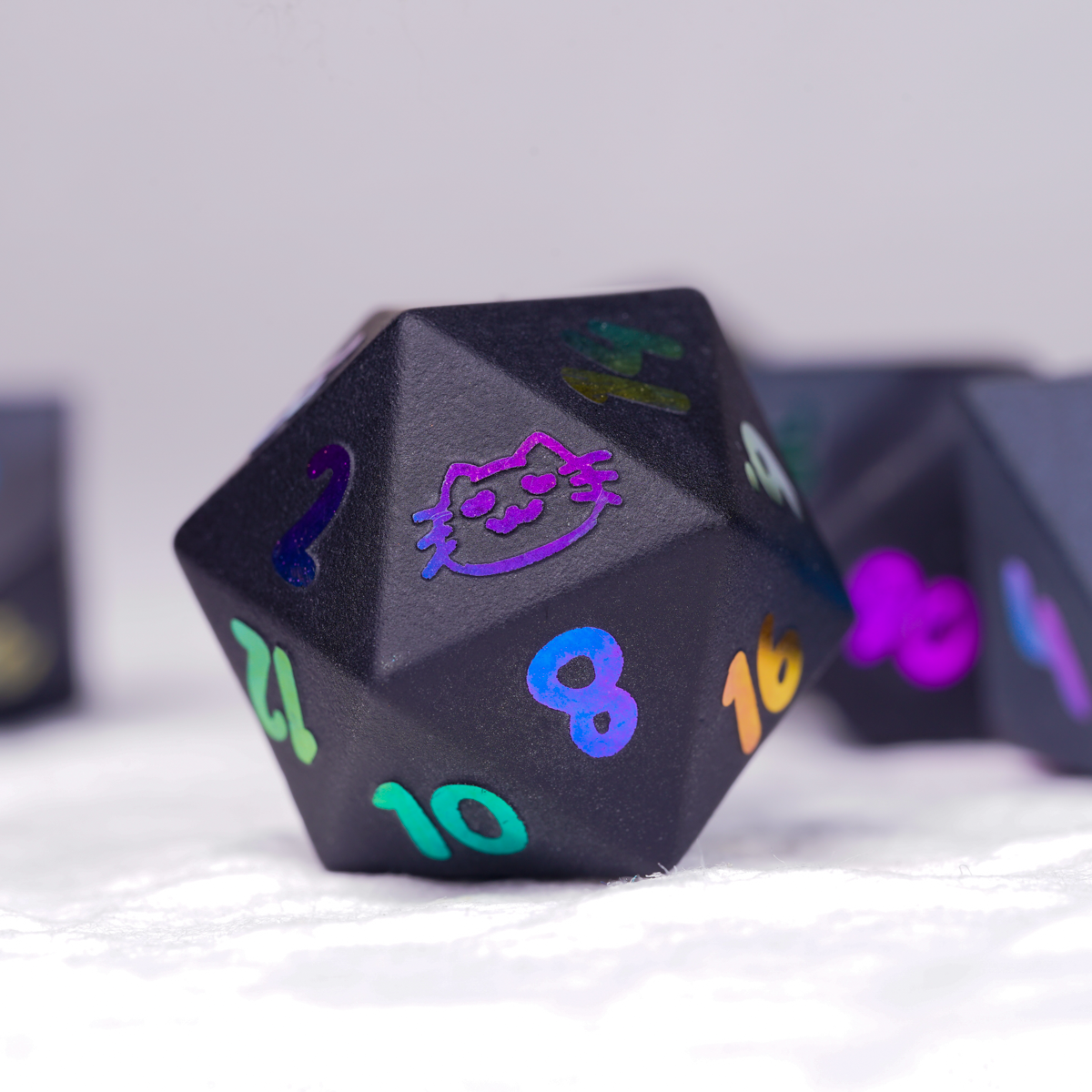 Kitten Obsidian Gemstone Dice Set - DragonStone