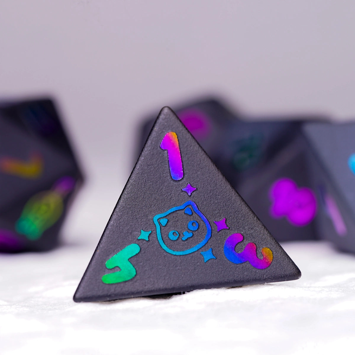 Kitten Obsidian Gemstone Dice Set - DragonStone