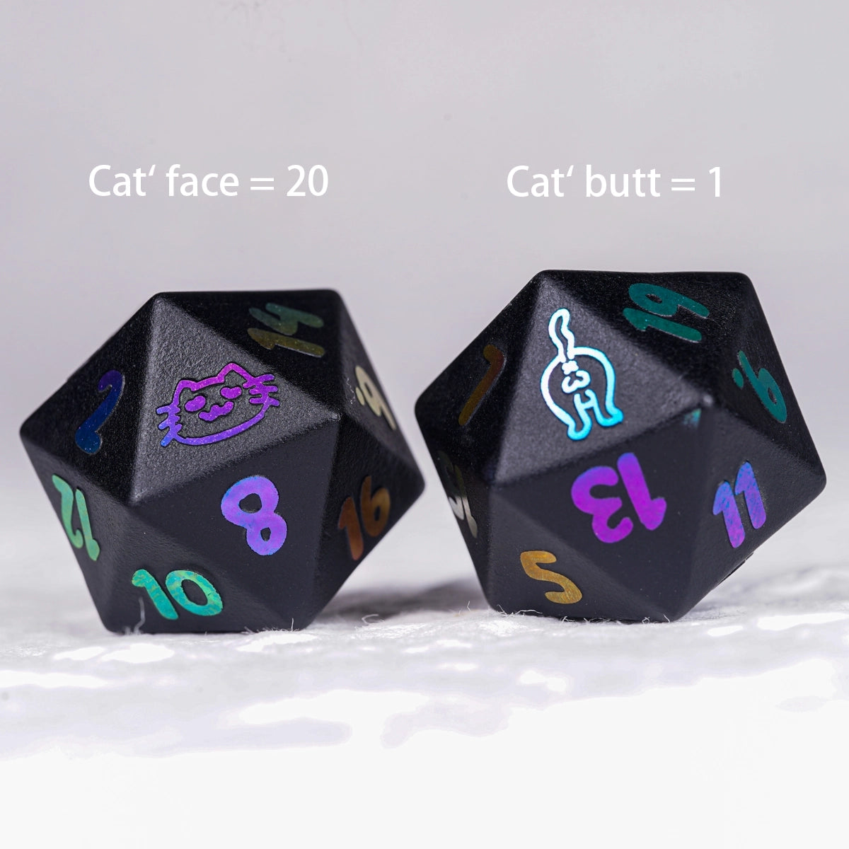 Kitten Obsidian Gemstone Dice Set - DragonStone