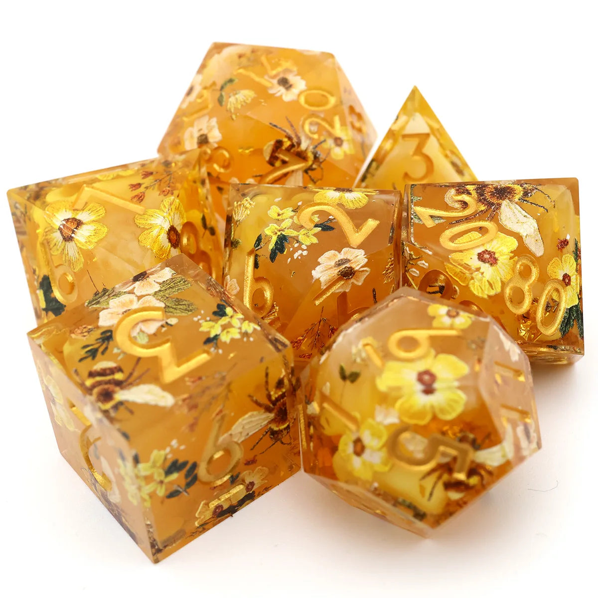 Botanical Kingdom Resin Dice Set II - DragonStone