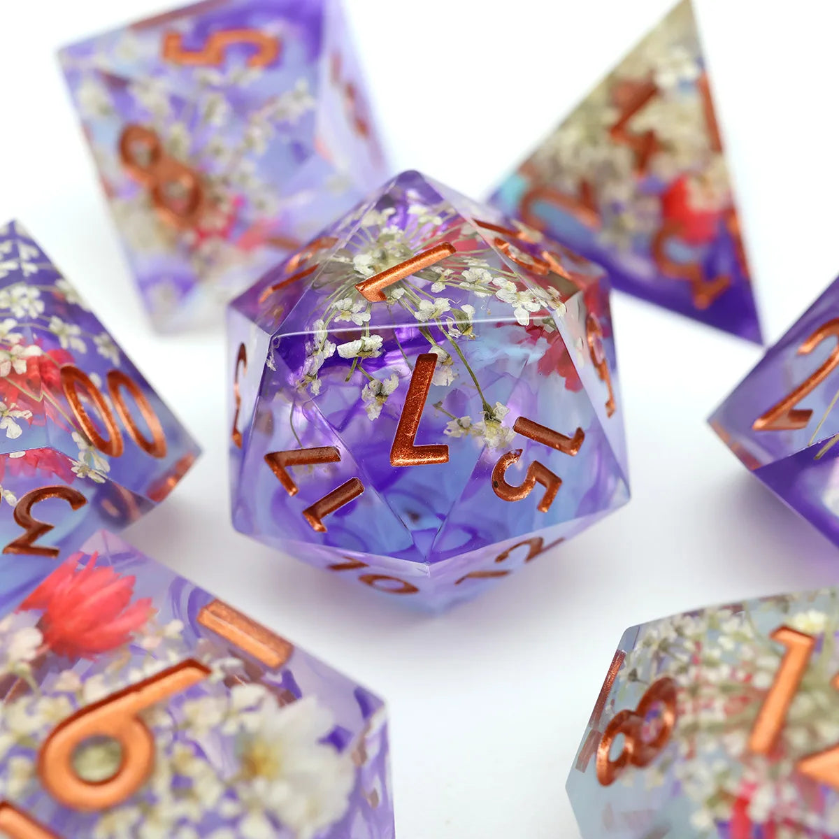 Botanical Kingdom Resin Dice Set II - DragonStone