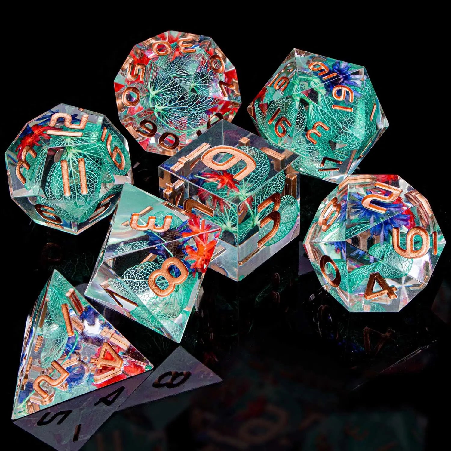 Botanical Kingdom Resin Dice Set - DragonStone