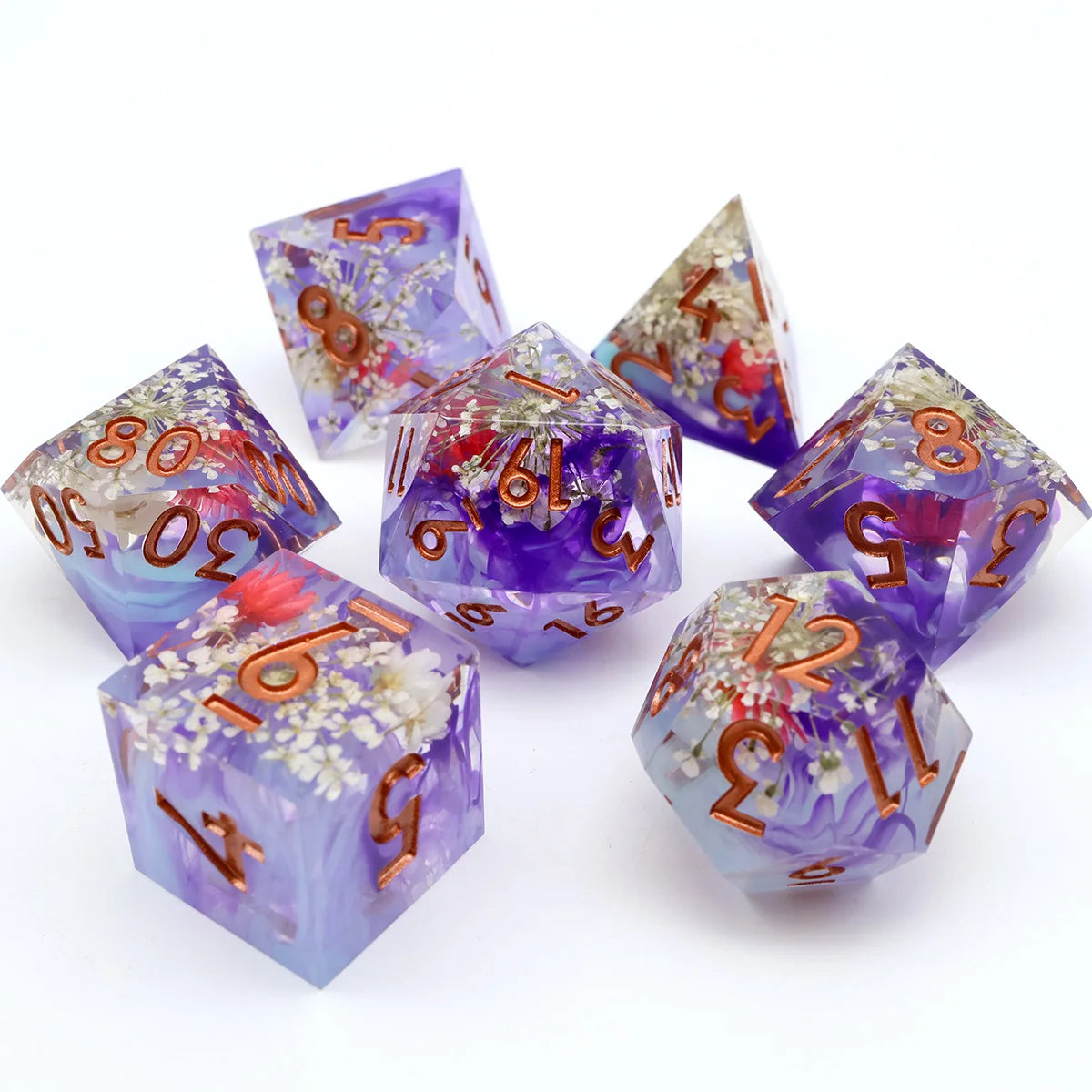 Botanical Kingdom Resin Dice Set II - DragonStone