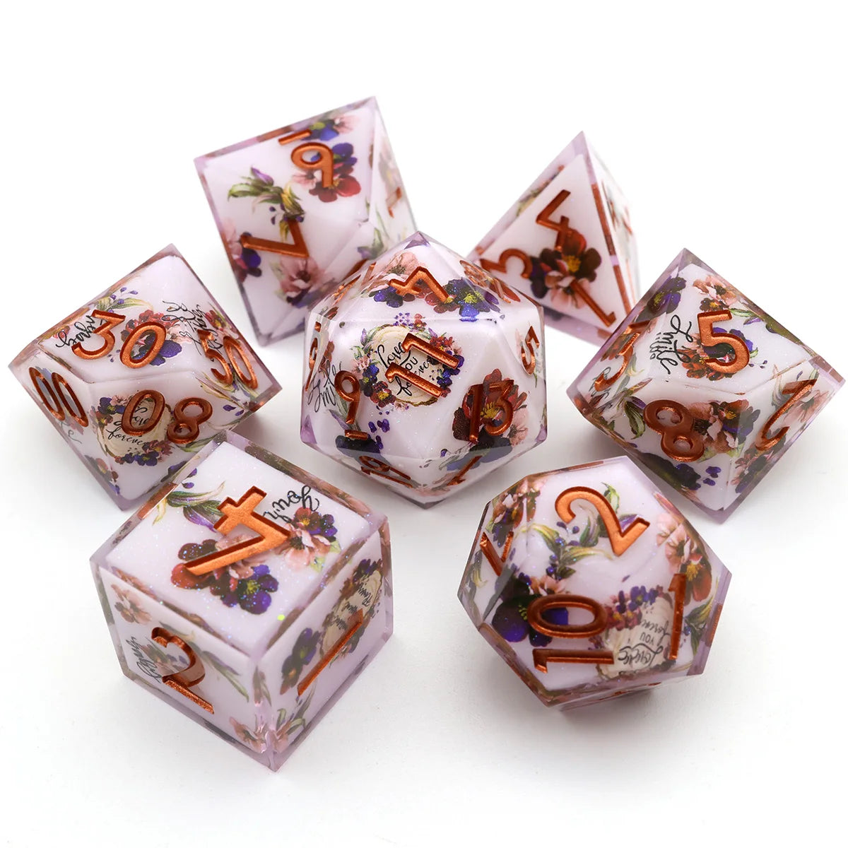 Botanical Kingdom Resin Dice Set II - DragonStone