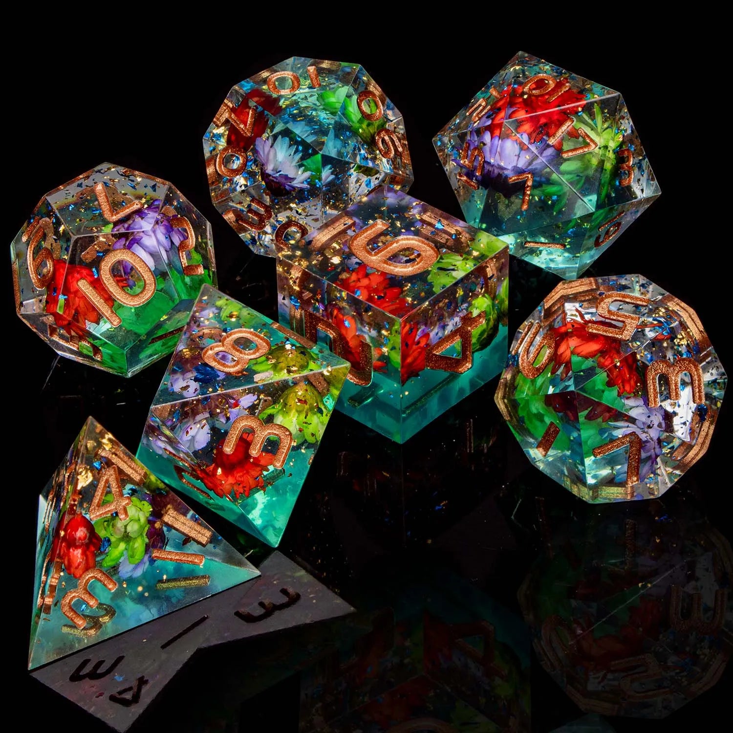 Botanical Kingdom Resin Dice Set - DragonStone