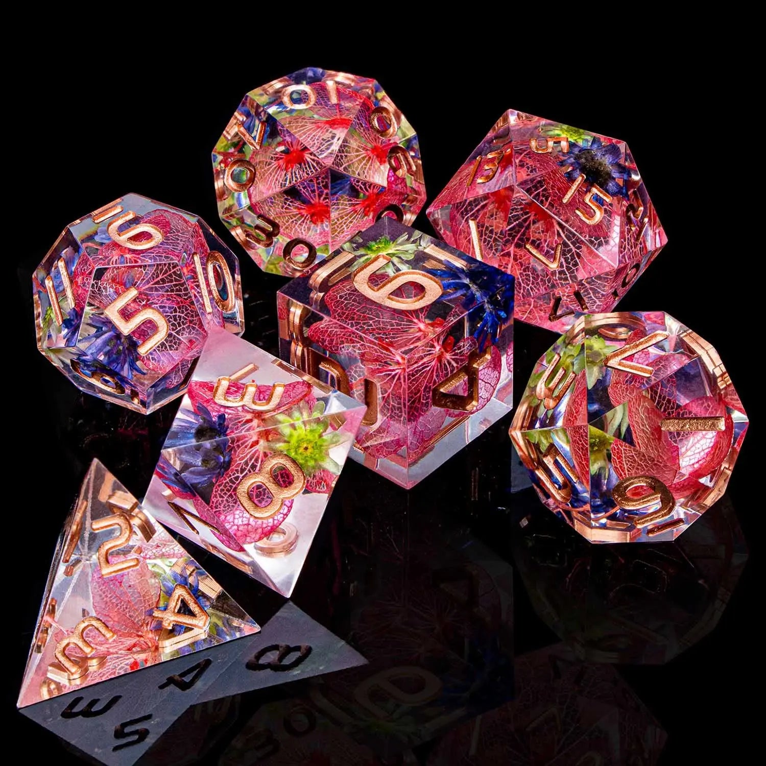 Botanical Kingdom Resin Dice Set - DragonStone