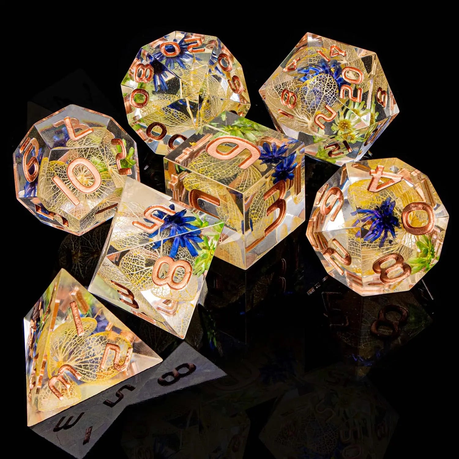 Botanical Kingdom Resin Dice Set - DragonStone