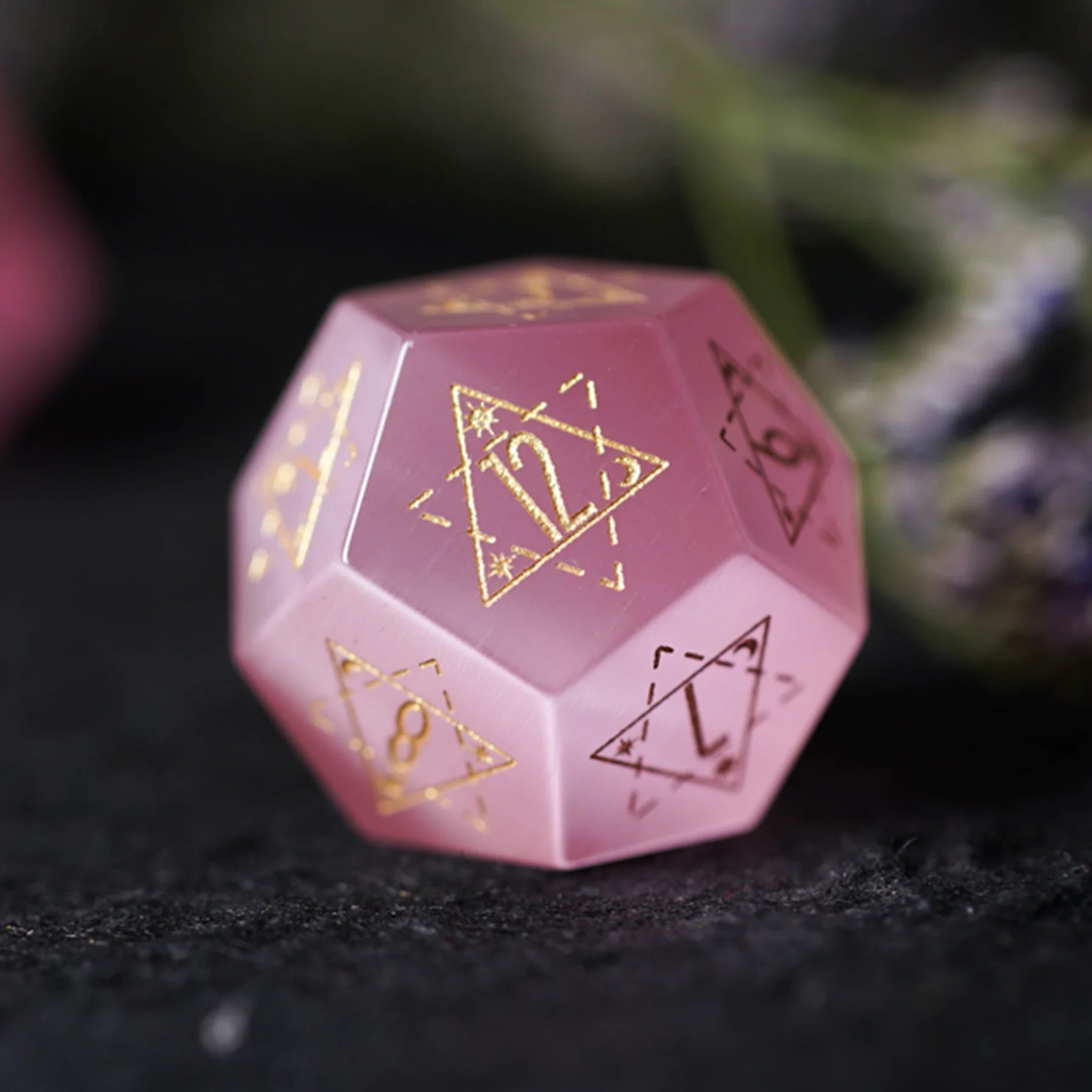 Celestial Palace · Glow of Love · Pink Cat’s Eye Dice Set