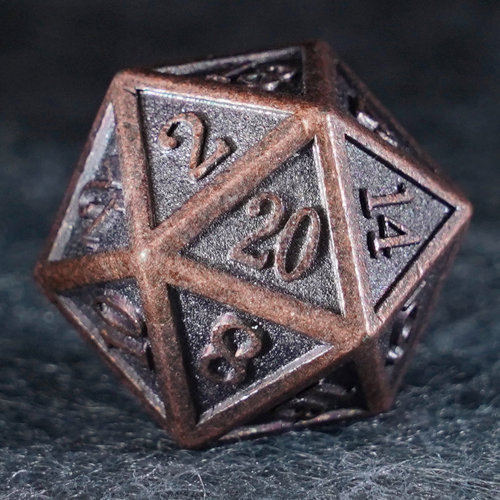 Battle-Worn Classic Aged Copper Dice Set - DragonStone