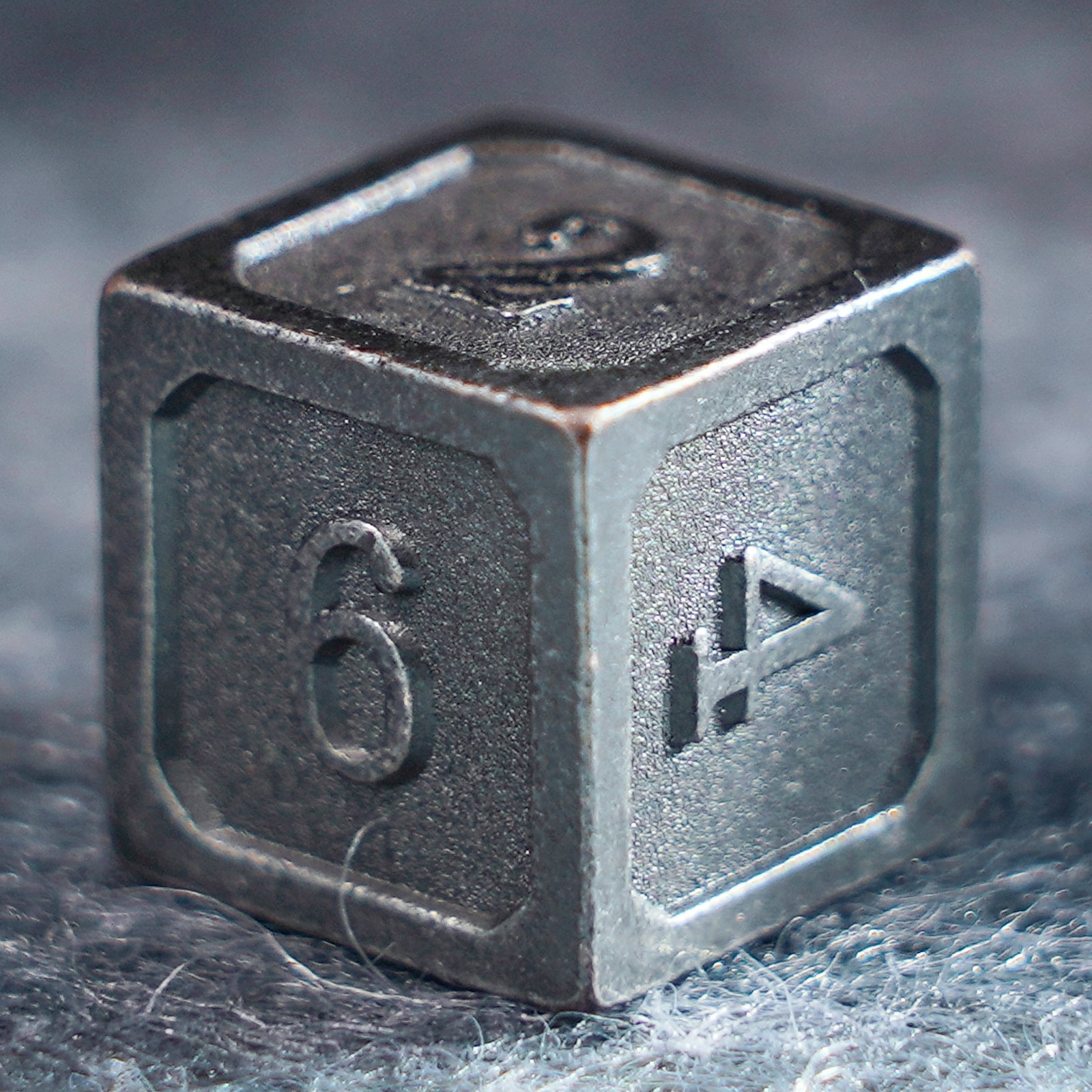 Battle-Worn Classic Aged Silver Metal Dice Set - DragonStone