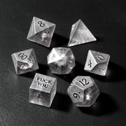 Black Lightning Zircon Engraved Glass Dice Set - DragonStone