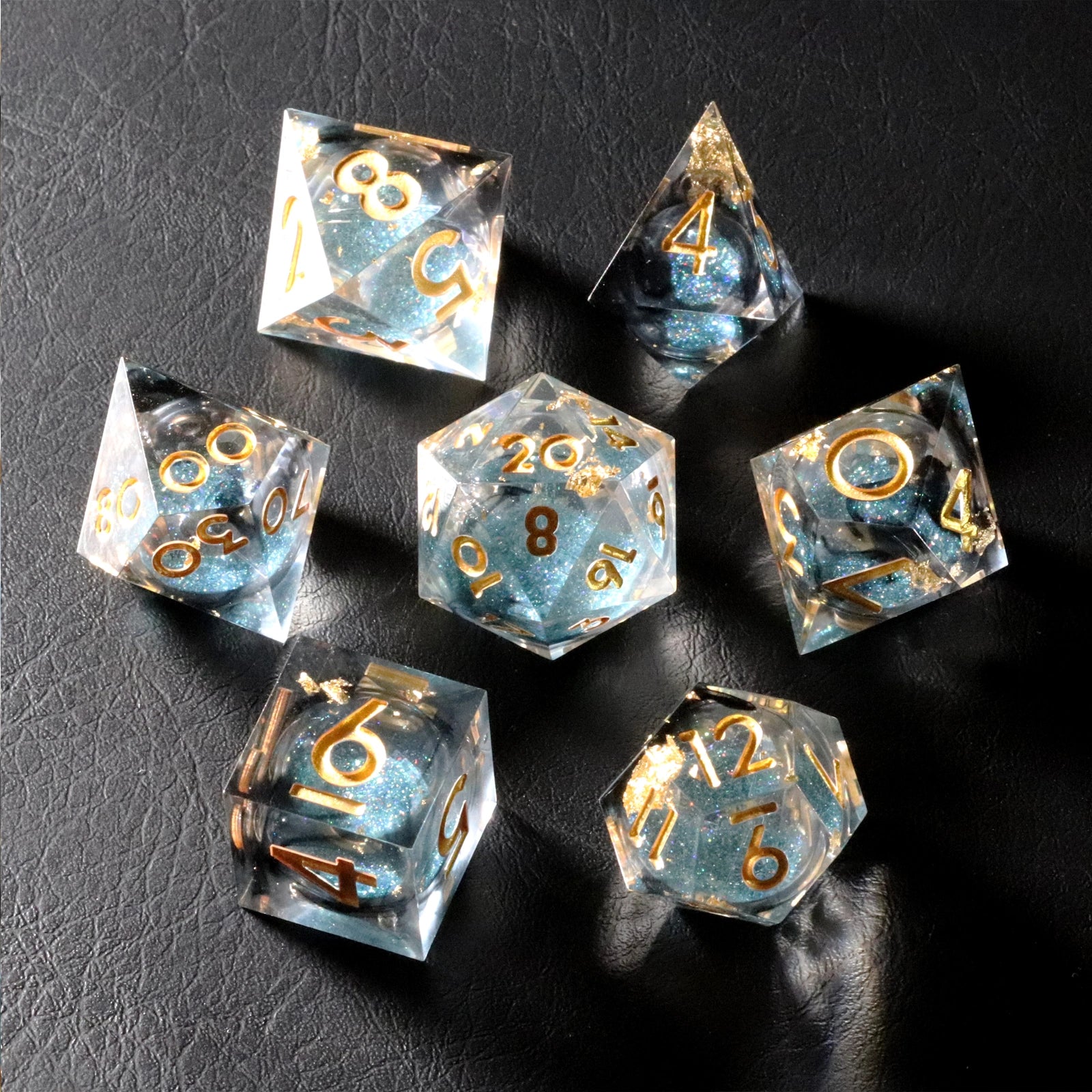 Black Mist Sand Resin Dice Set - DragonStone