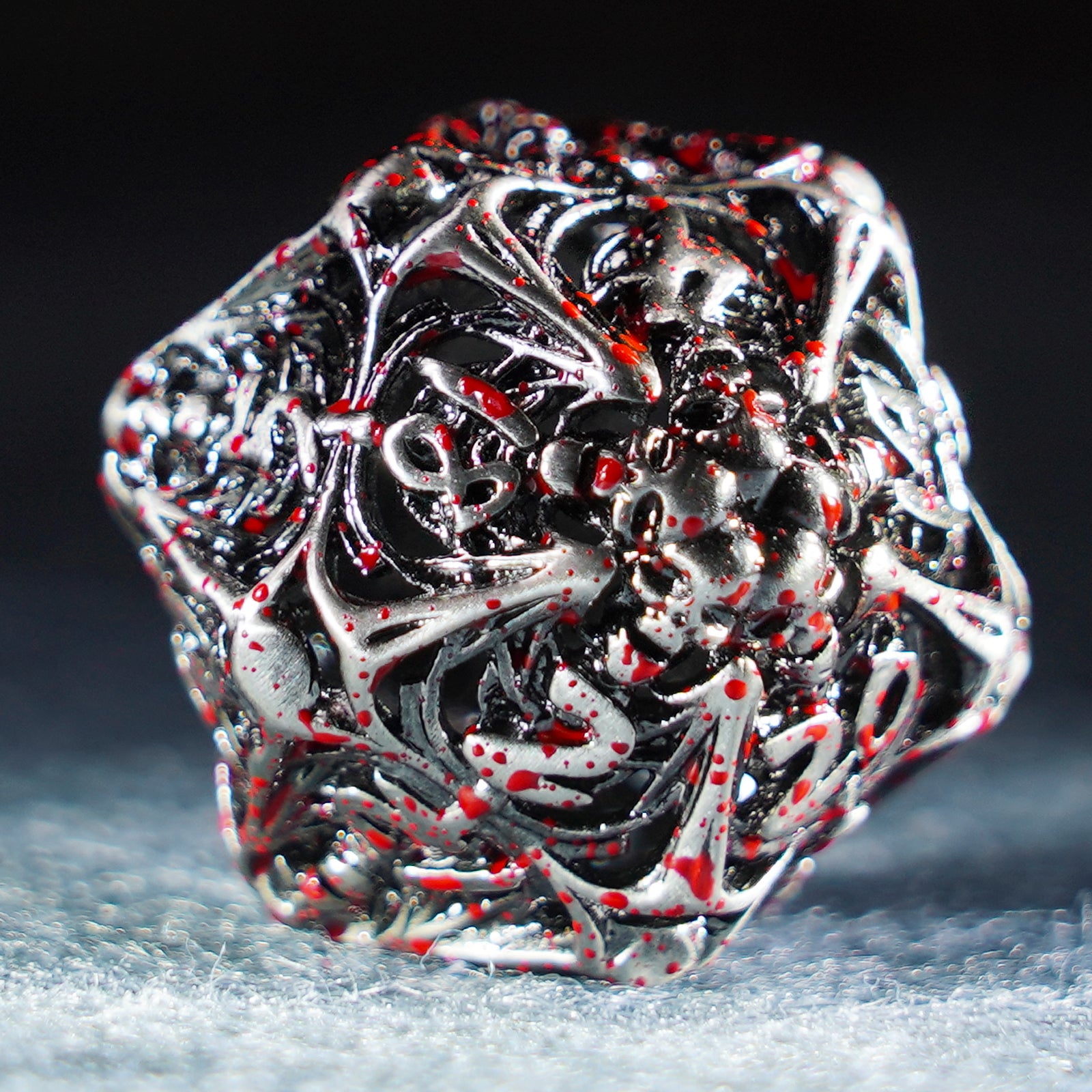 Bloodthirsty Bat Hollowed Metal Dice Set - DragonStone