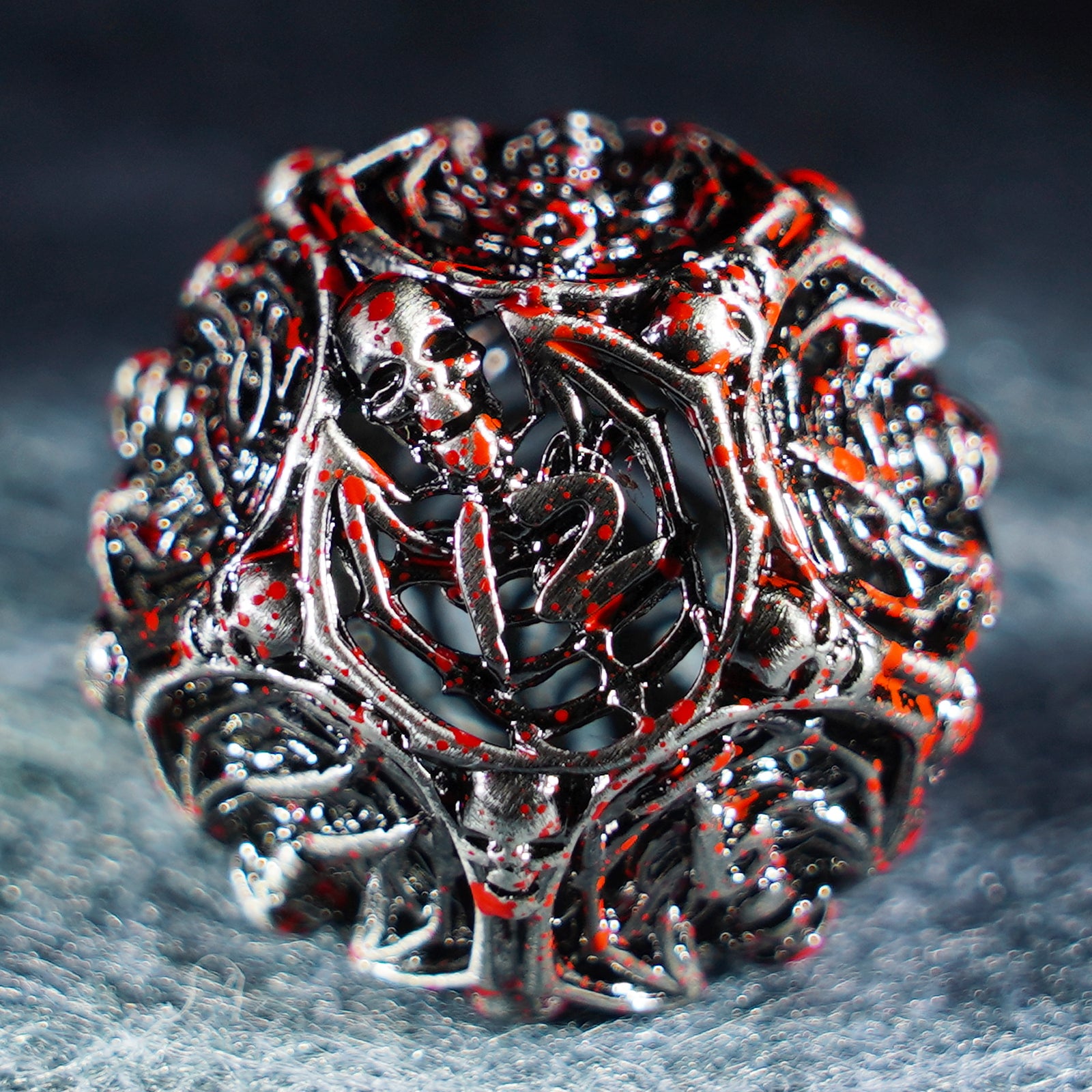 Bloodthirsty Bat Hollowed Metal Dice Set - DragonStone