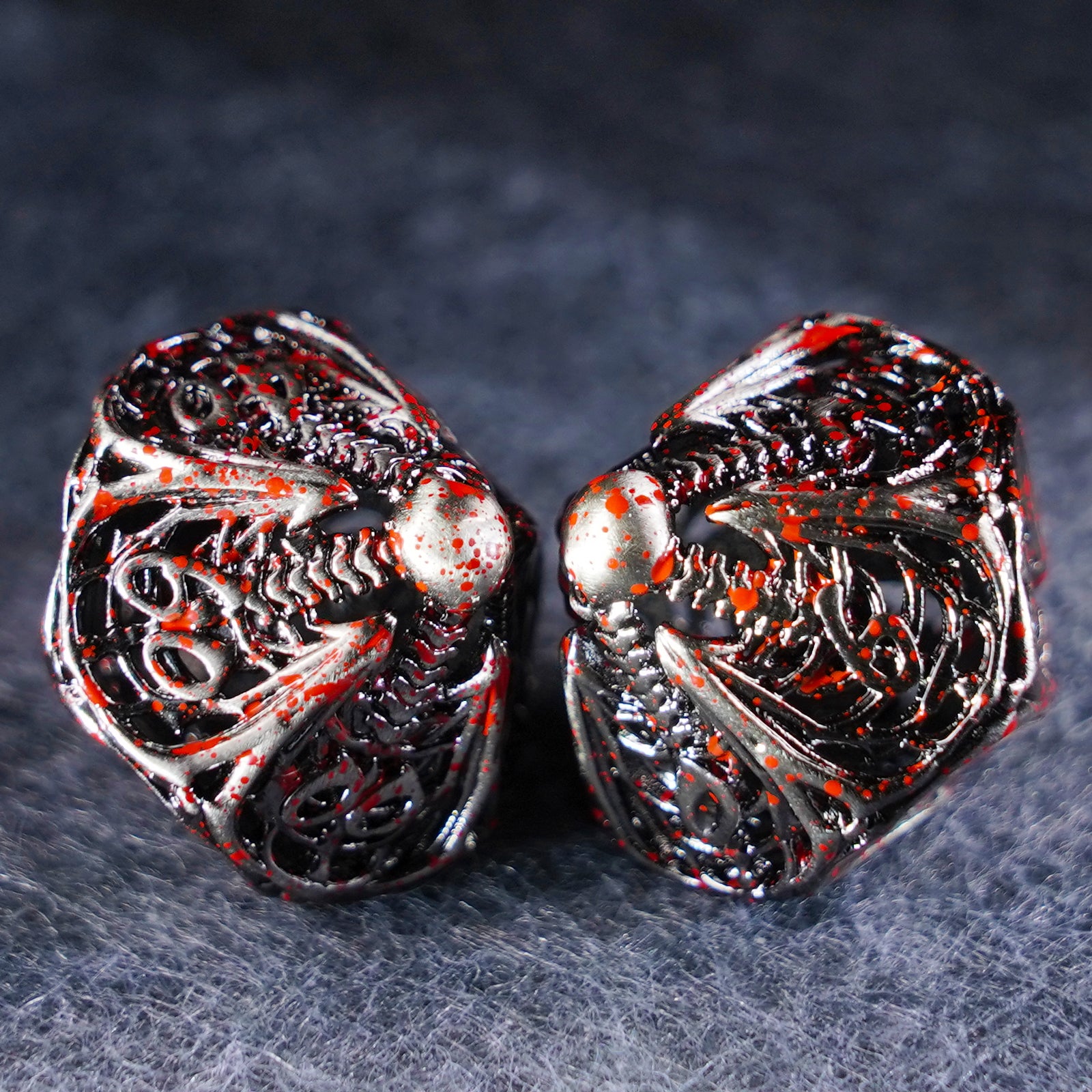 Bloodthirsty Bat Hollowed Metal Dice Set - DragonStone