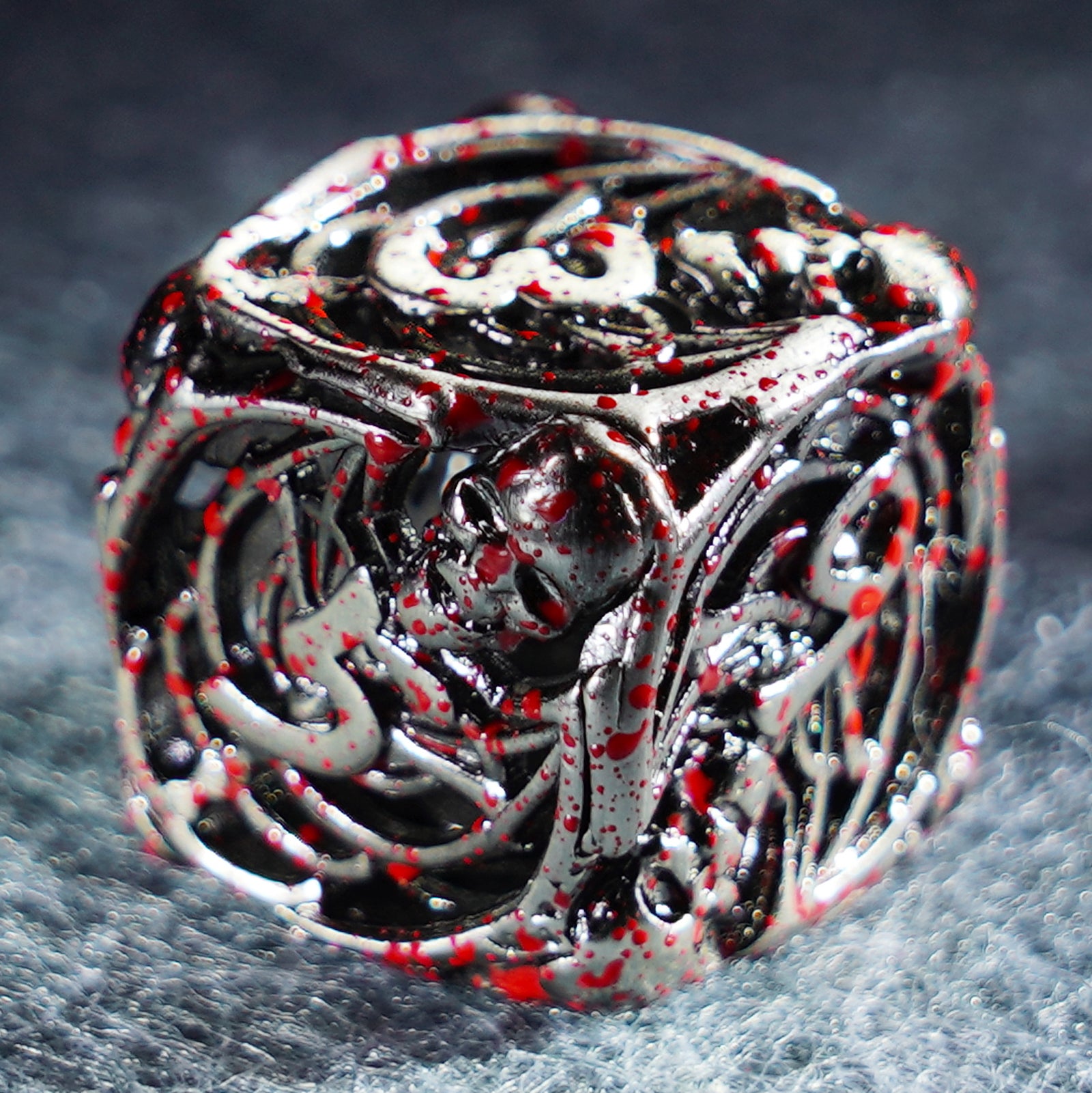 Bloodthirsty Bat Hollowed Metal Dice Set - DragonStone