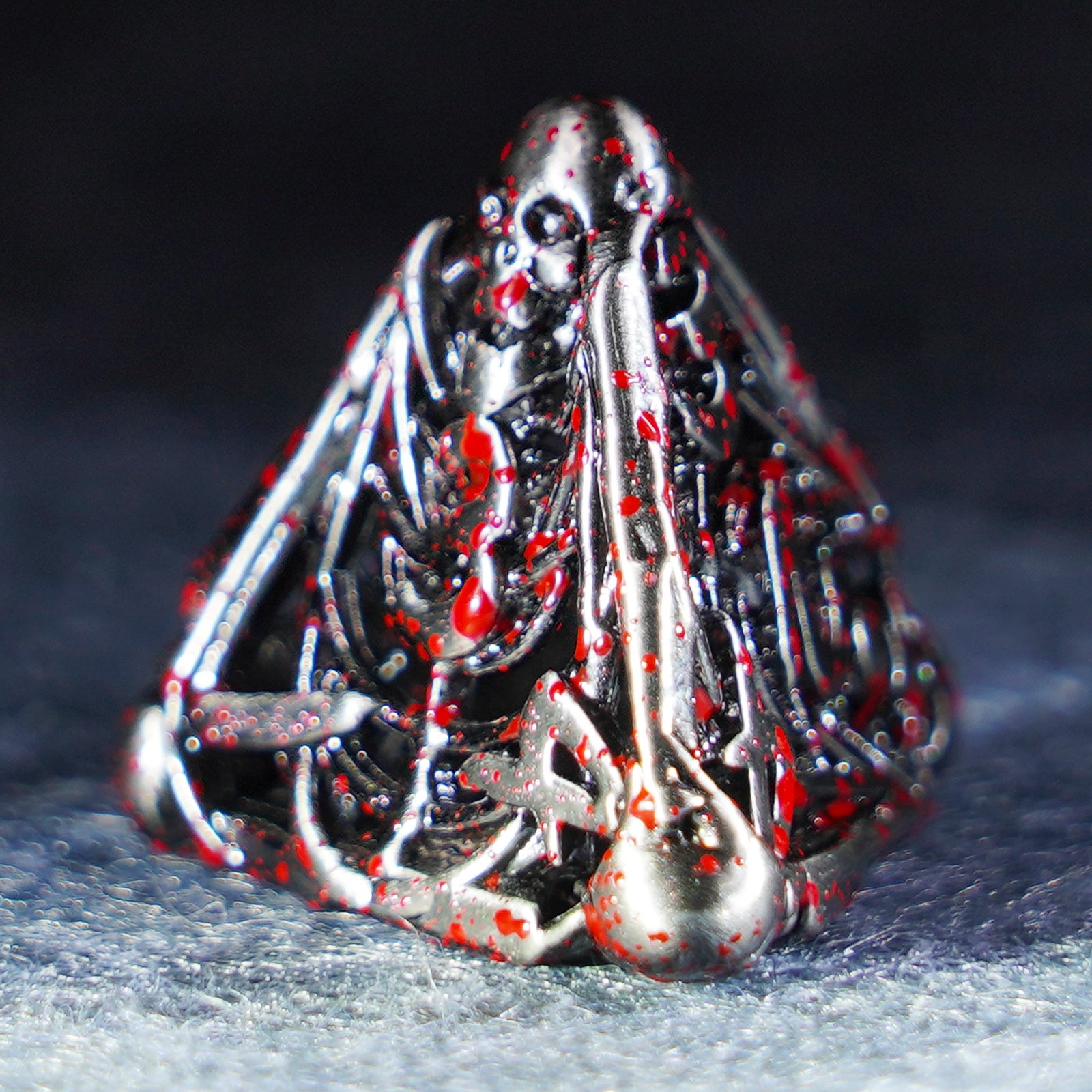 Bloodthirsty Bat Hollowed Metal Dice Set - DragonStone