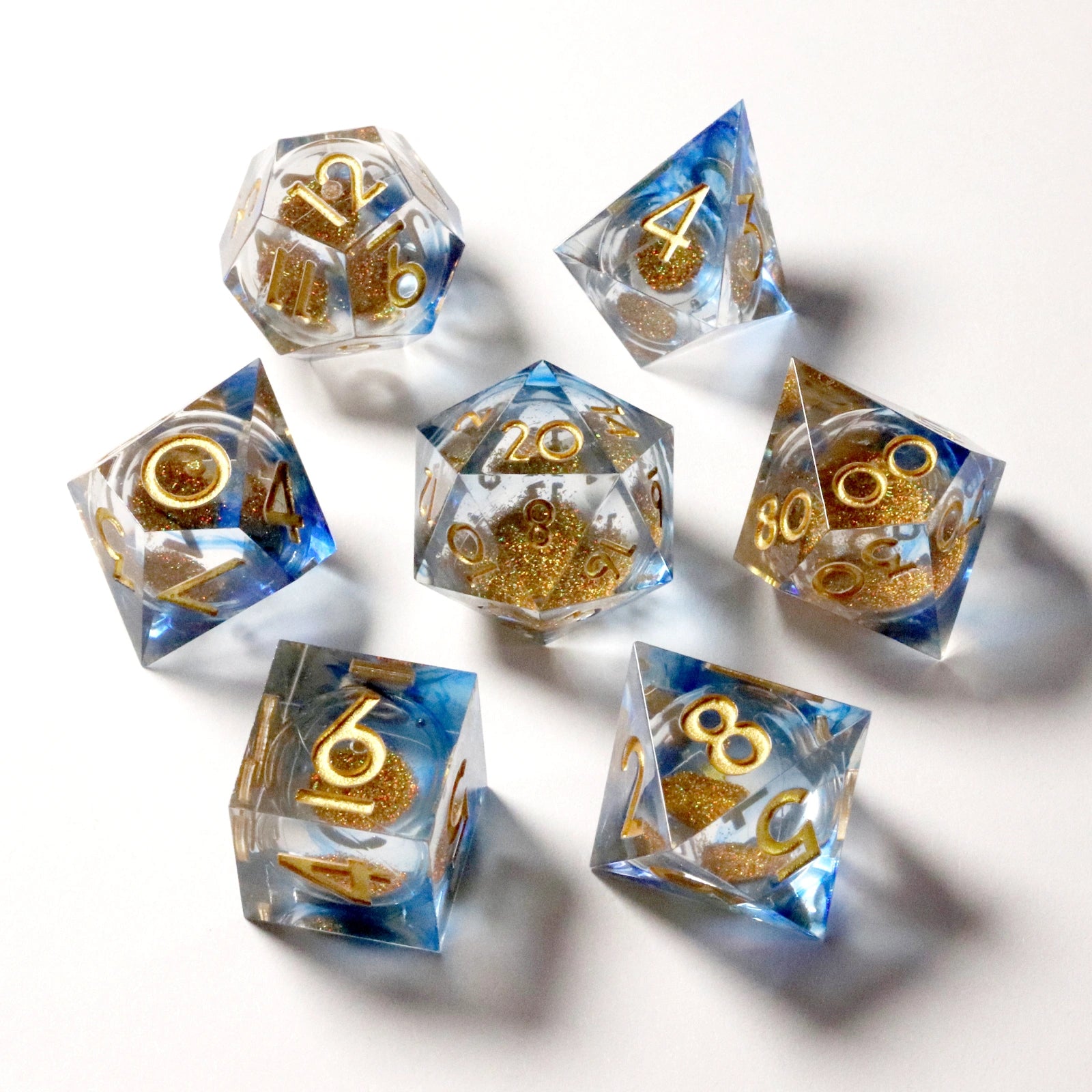 Blue Mist Sand Resin Dice Set - DragonStone