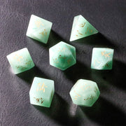 Chinese Legendary Green Aventurine Engraved Gemstone Dice Set - DragonStone